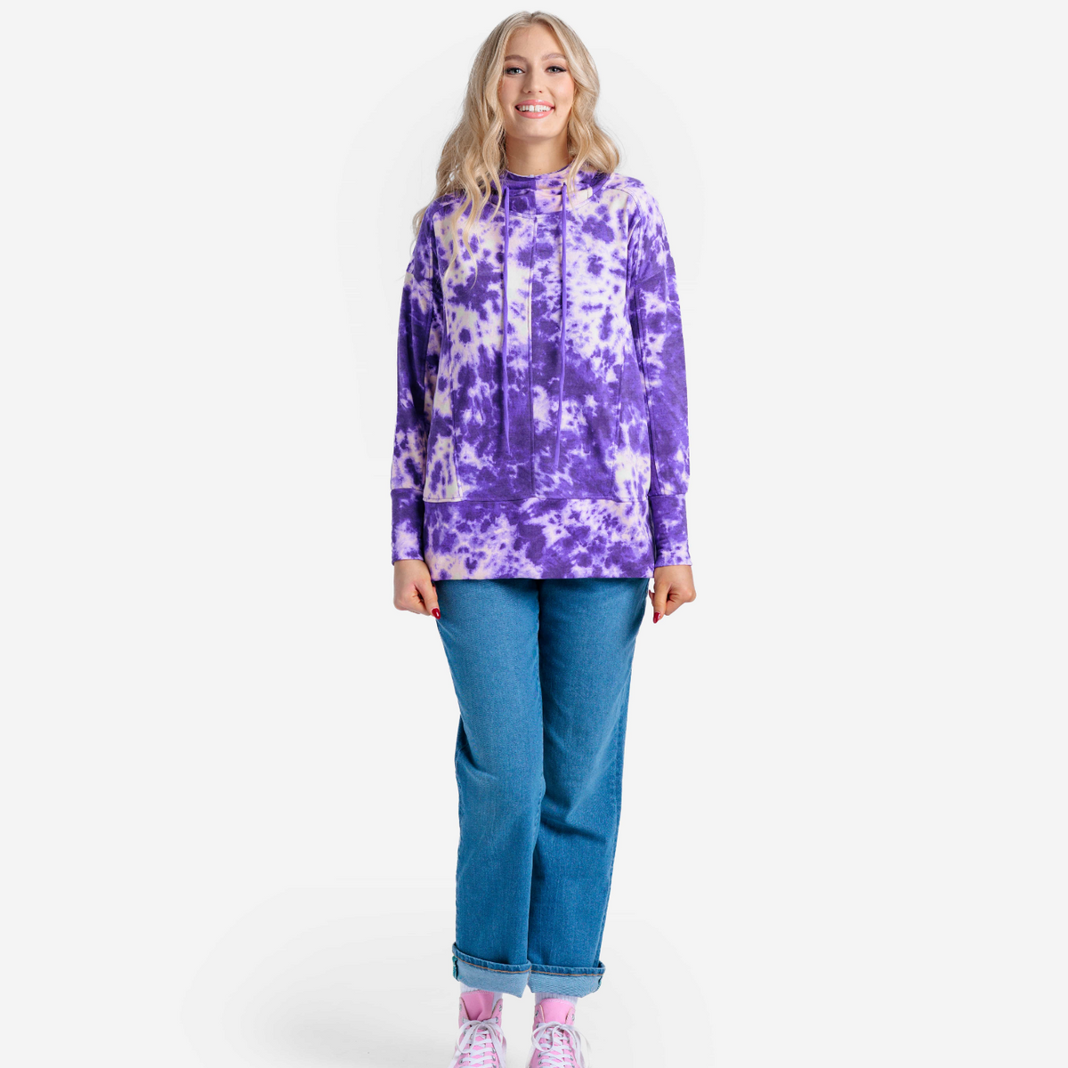 スウェット・トレーナー Ripndip Peeking Nermal Brushed Fleece Crewneck Lavender L RIPNDIP Peek A Nermal Brushed Fleece 3/4 Men's Zip Sweater