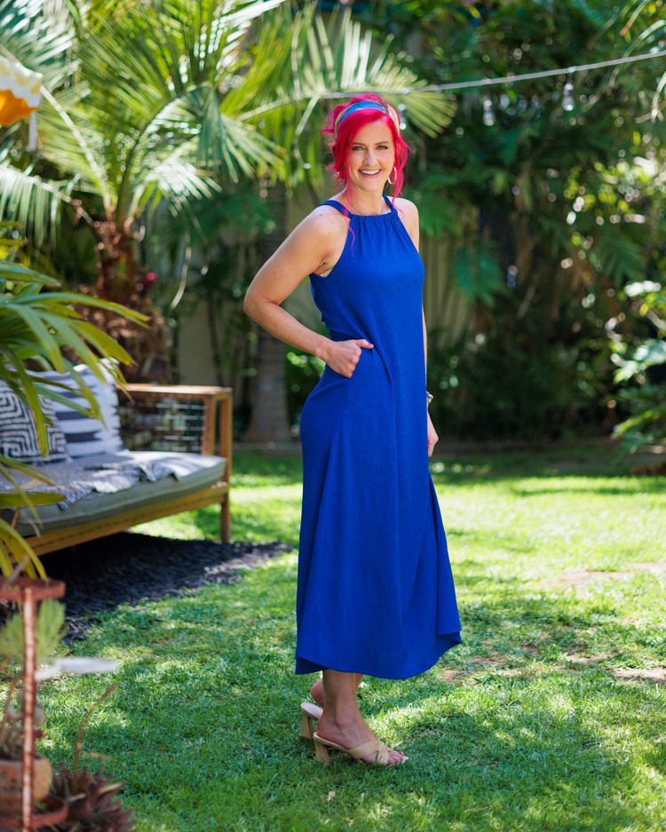 【値下げしました】lerure Whole race layered dress Sandy Halter Tie Neck Maxi Dress – lularoe