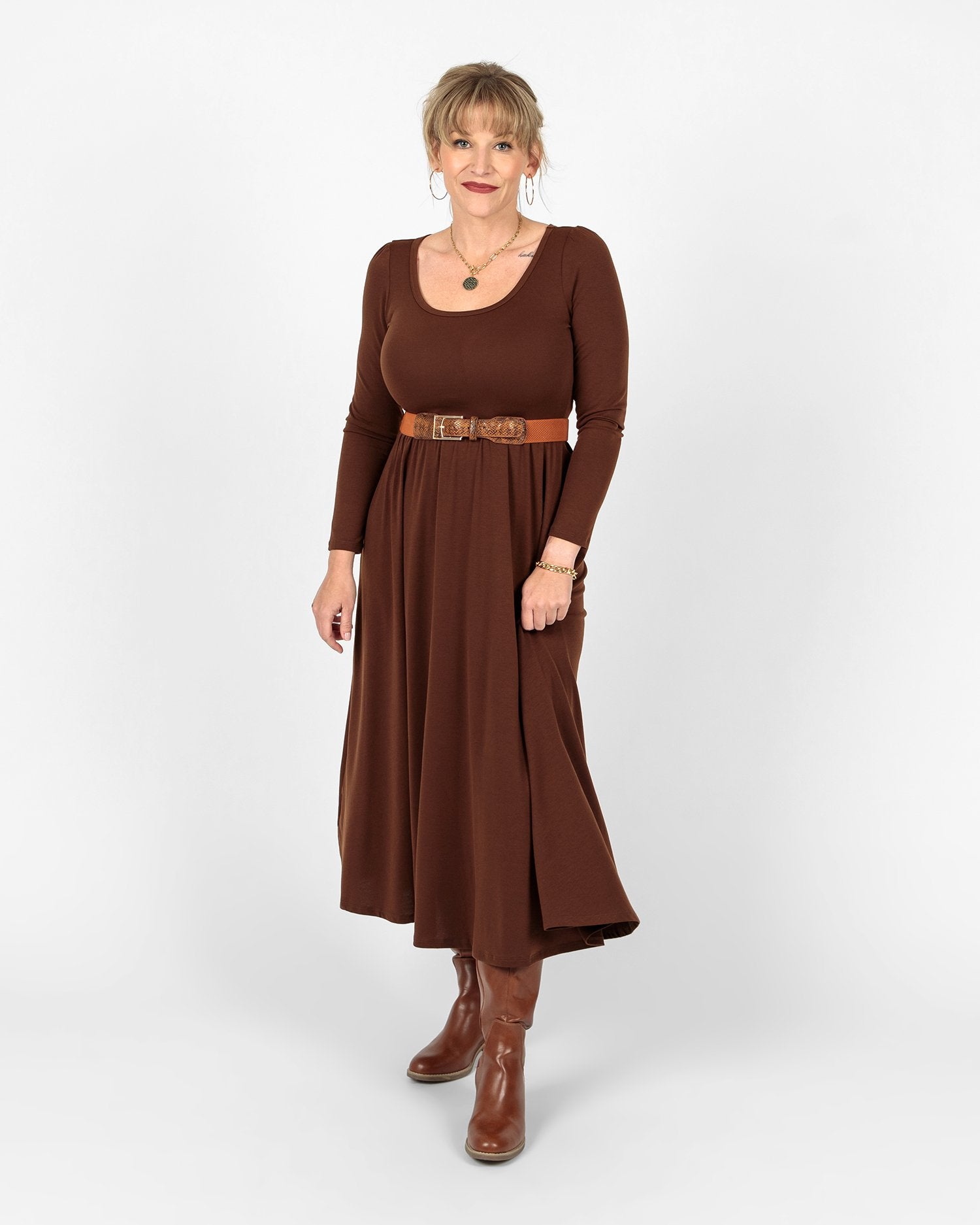 Long sleeve empire waist dress best sale