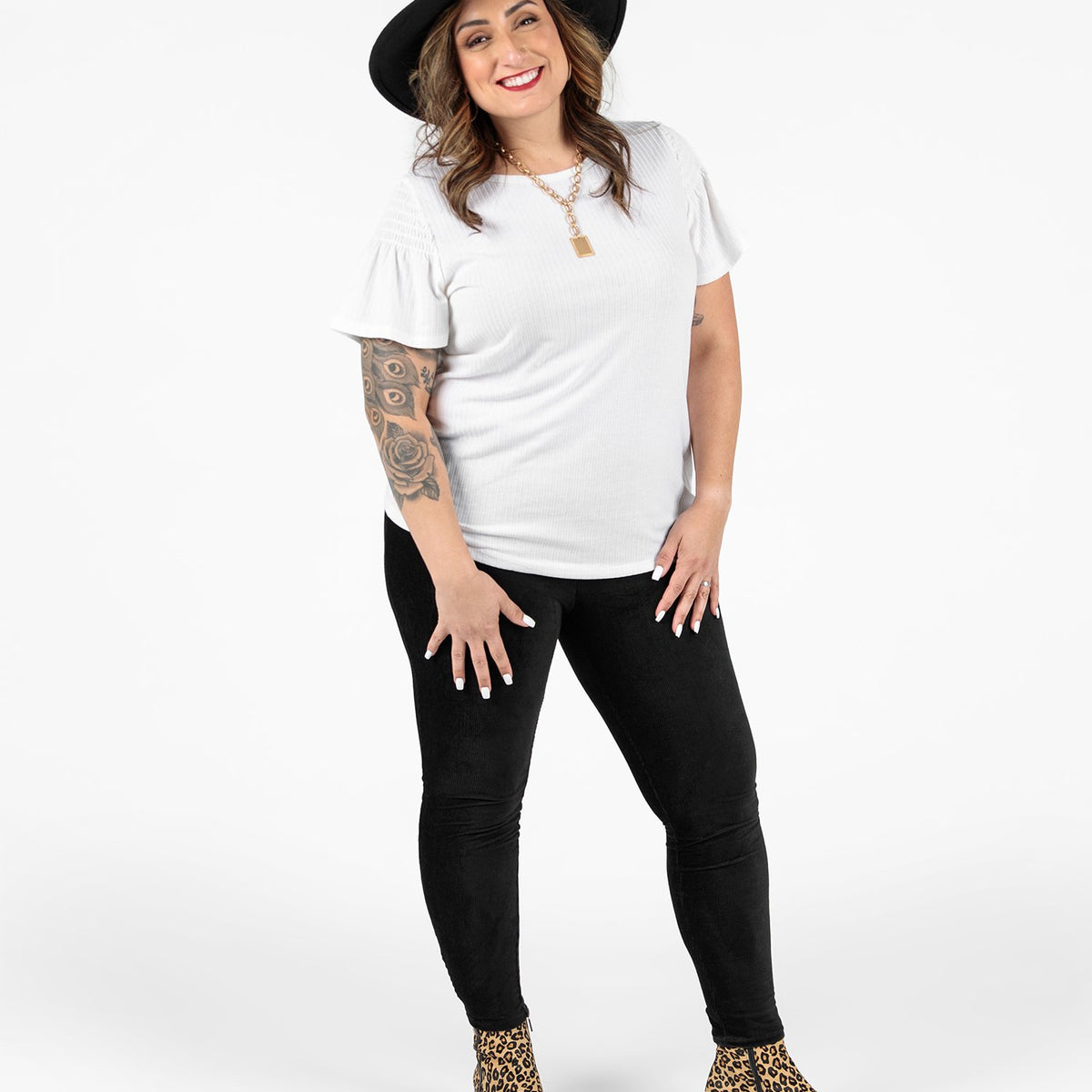 Stephanie Smocked Sleeve Top lularoe
